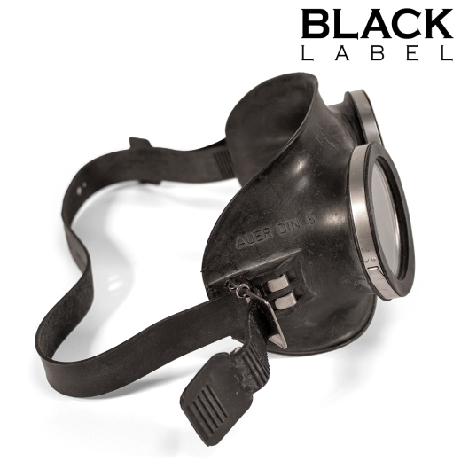 Gummibrille Rubber Army Piss Goggles mit verstellbarem Kopfriemen Fetisch Augenschutzbrille von BLACK LABEL kaufen