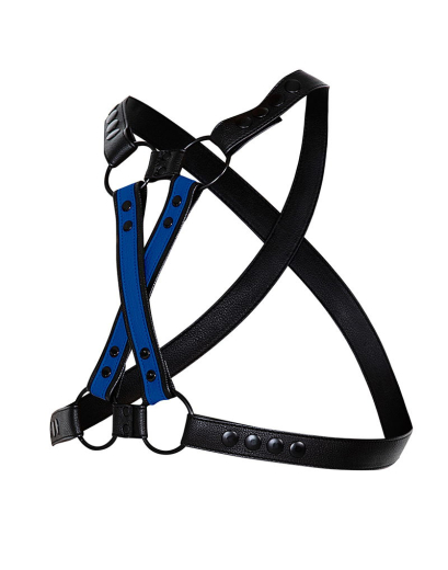 H4RNESS by C4M 4-Way Harness radiant blue 4-Ways wearable PU-Leather Harness by CUT4MEN buy cheap