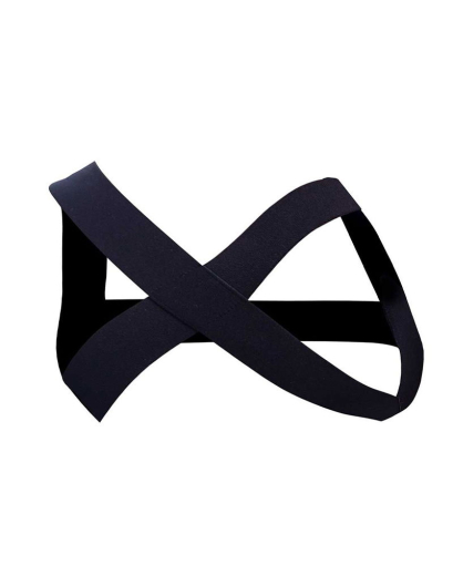 H4RNESS by C4M Hero Chest Harness schwarz aus breiten elastischen Bändern hintren gekreuzt Brustharness kaufen