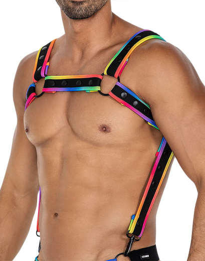 H4RNESS by C4M NEO Harness multicolor made of Neoprene w. Snap Fasteners adjustable removable Braces buy cheap