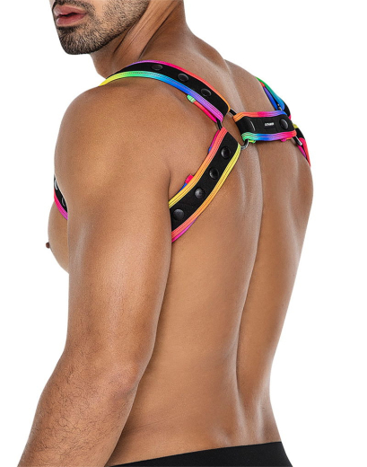 H4RNESS by C4M NEO Harness multicolor made of Neoprene w. removable Braces w. Carabiners by CUT4MEN buy cheap