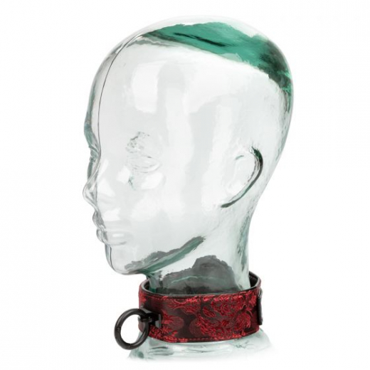 Collier & Laisse Scandal Collar & Leash rouge-noir look brocart matériel métallique sans nickel de CALEXOTICS acheter
