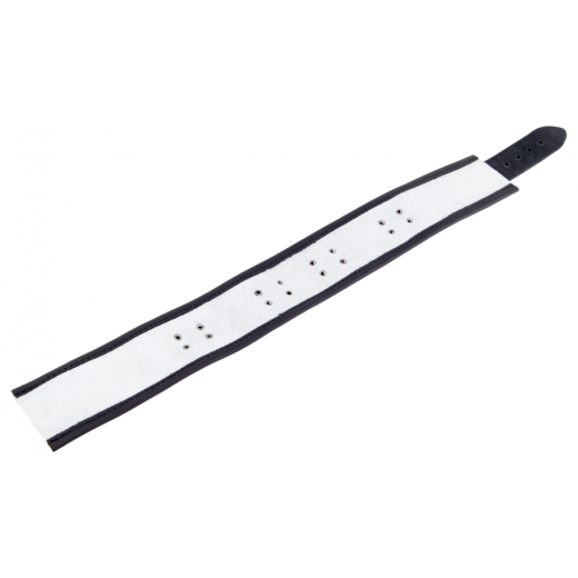 Collar w. D-Rings Leather white-black by Buckle adjustable durable Cowhide BDSM Neck Restraint by THE RED buy cheap