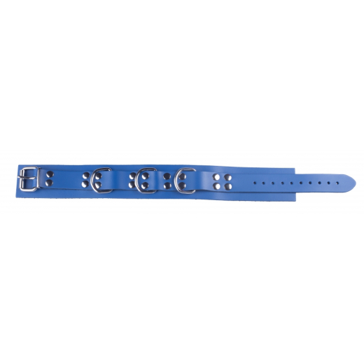 Halsband m. D-Ringen Ultra Leder blau starkes & dickes Rindsleder mit Schnalle einstellbar von THE RED kaufen