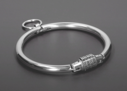 Halsfessel m. Zahlenschloss Edelstahl large