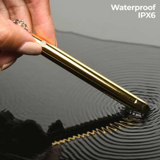 Halskette m. Edelstahlvibrator aufladbar goldfarben