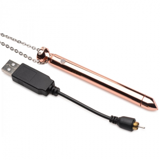 Halskette m. Edelstahlvibrator aufladbar rosegoldfarben