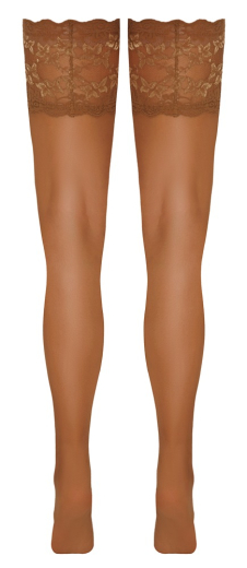 Halterlose Strümpfe m. Spitzenabschluss 14cm hautfarben