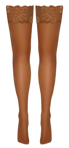 Halterlose Strümpfe m. Spitzenabschluss 9cm hautfarben