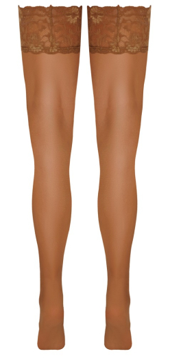 Halterlose Strümpfe m. Spitzenabschluss 9cm hautfarben