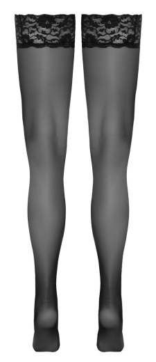 Halterlose Strümpfe m. Spitzenabschluss 9cm schwarz