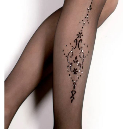 Halterlose Strümpfe m. Stickerei Ballerina 2200 mit Glitzer-Stickereien & Silikonband von BALLERINAS SECRET kaufen