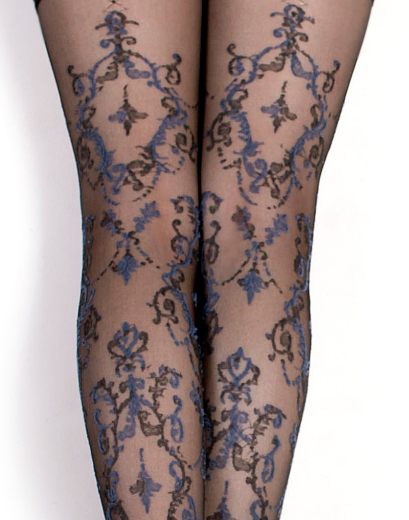 Hold-up Stockings w. Embroidery Ballerina 2202 black-blue Fantasy Stay-ups by BALLERINAS SECRET buy cheap