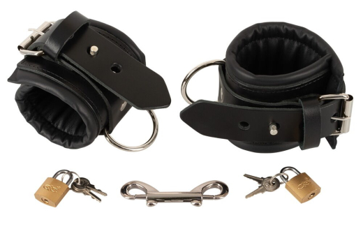 Wrist Cuffs padded lockable Professional Leather 8cm wide thick padded by Buckles adjustable with Locks by ZADO buy