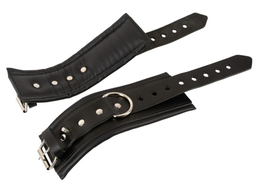 Wrist Cuffs padded lockable Professional Leather 8cm wide thick padded w. Locks by ZADO buy cheap