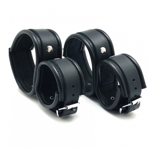 Handgelenk-Fussgelenk Fesselkombination Leder mit Schnallen einstellbar Kanten gerundet von THE RED günstig kaufen