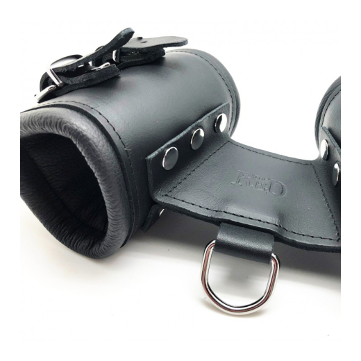 Wrist Cuffs double extra wide Deluxe Leather by Buckles adjustable Restraints w.D-Ring buy cheap