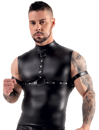 Harness-Top m. Nieten & Armriemen Mattlook
