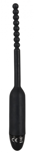 Harnröhrenvibrator m. Kugeln Silikon 8mm schwarz