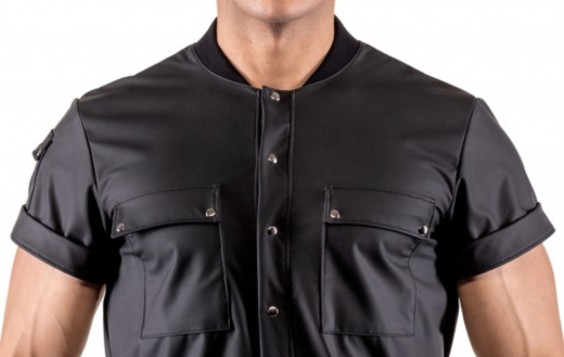 Hemdshirt m. Taschen & Druckknöpfen Mattglanz