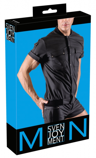 Hemdshirt m. Taschen & Druckknöpfen Mattglanz