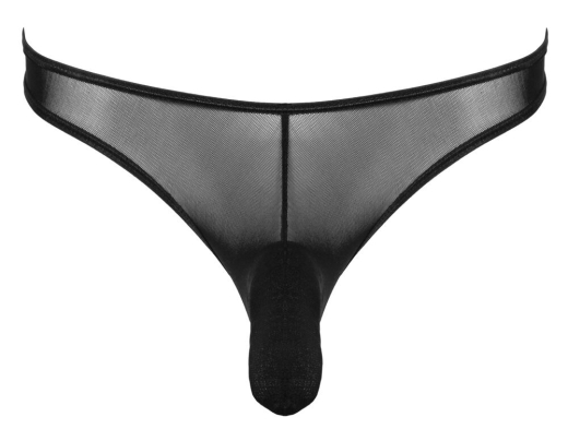 Herren-Beutel m. Penishülle Feinnetz ohne String pofrei transparent-schwarzes Material von SVENJOYMENT günstig kaufen