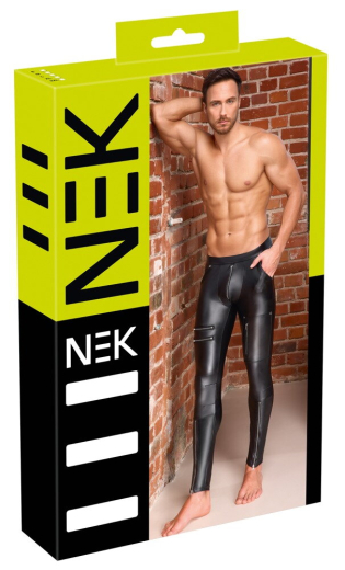 Herren Hose m. Reissverschlüssen Mattlook mit Taschen mattglänzendes elastisches Material bis XXL von NEK kaufen