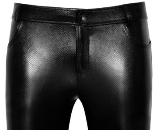 Mens Trousers w. Pockets Snakeskin Look