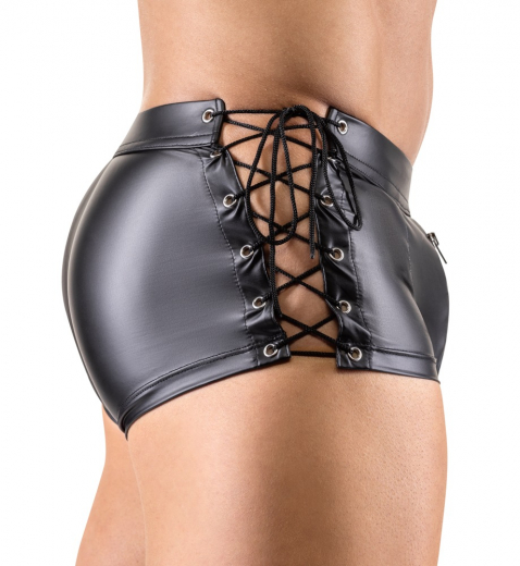 Herren-Hotpants m. seitlichen Schnürungen Mattglanz
