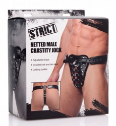 Mens Chastity Belt Netted Thong PU-Leather