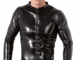 Herren Latex Overall m. Reissverschluss & Fuss