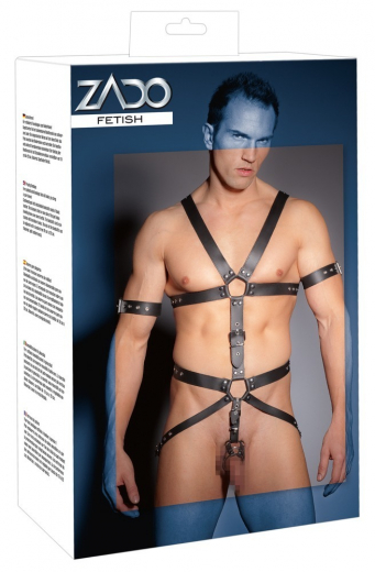 Herren Lederharness Jock m. Cockring