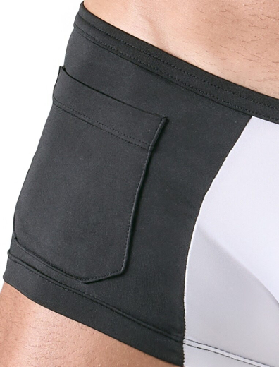 Herren Pants m. Zierkette Kellner schwarz-weiss mit Knöpfen & kleiner Tasche von SVENJOYMENT günstig kaufen