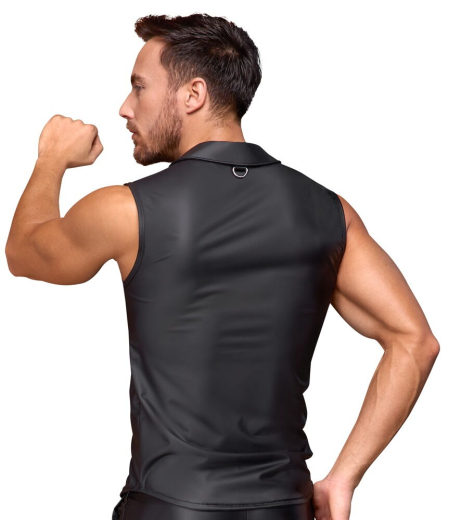 Shirt sleeveless w. Snap-Button Front & Pockets Mattlook w. continuous Snap-Front & Breast-Pockets by NEK buy