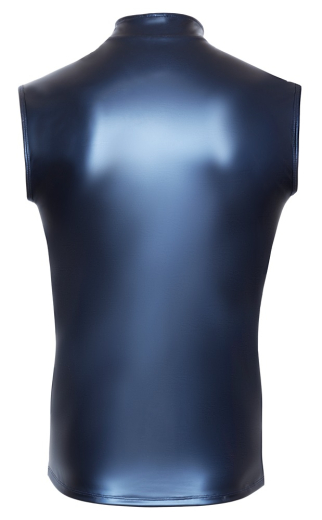 Mens Shirt w. Zipper blue-metallic