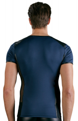 Herren Shirt m. Netzeinsatz Mikrofaser blau