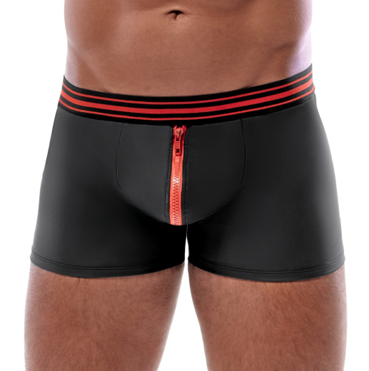 Herren-Shorts Mattglanz schwarz-rot