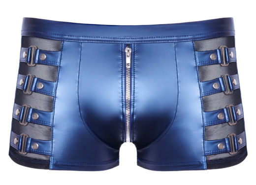 Herren Shorts m. Riemchen & Reissverschluss blaumetallic elastisch bis XXL mit Netzeinsätzen von NEK günstig kaufen