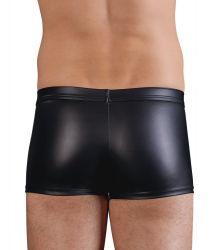 Short pour homme avec lacets décoratifs et fermeture éclair, mat brillant