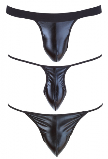 Mens Thong Set 3-Pieces Wetlook