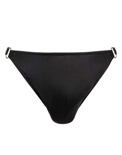 String homme avec anneaux noir string très élastique avec anneaux en métal argenté de RIMBA acheter