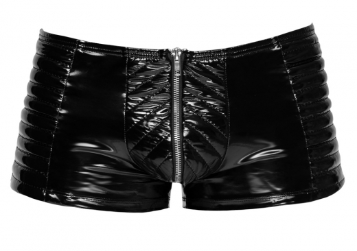 Herren Vinyl Shorts m. Steppungen Biker-Style