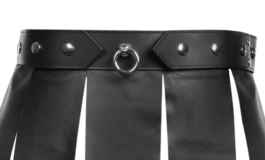 Mens Skirt Leather w. Snaps Gladiator soft Nappa-Leather with Saddle-Leather Belt Rivets decorated by RIMBA buy cheap