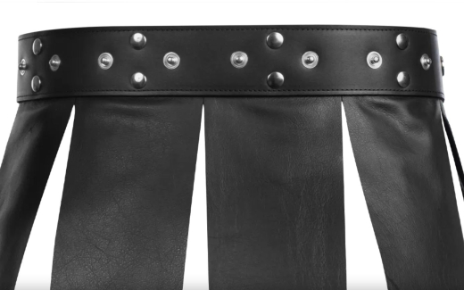 Mens Skirt Leather w. Snaps Gladiator soft Nappa-Leather with sturdy Saddle-Leather Belt & Rivets by RIMBA buy cheap