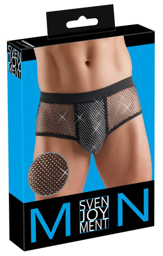 Mens Briefs w. Fishnet & Rhinestones elastic with covered Rubber-Wasitband up to XXXL buy cheap