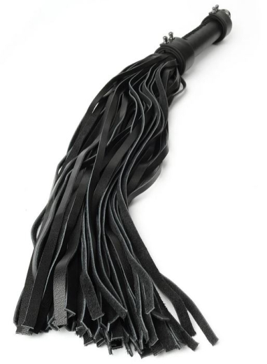 Hidden Desire Lederpeitsche Flogger 55cm mit glatten gerade geschnittenen Lederstriemen & nickelfreier Metallöse kaufen