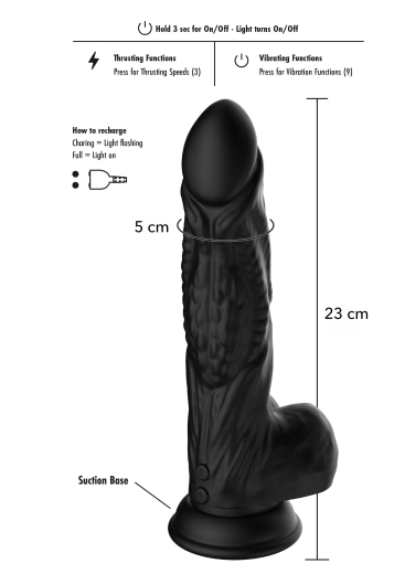 Hidden Desire Raptor Monsterdildo m. Vibration Silikon mit Stossfunktion IPX6 wasserdicht USB aufladbar günstig kaufen