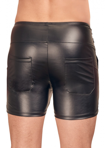 High-Waist Shorts m. Schnallenriemchen Mattlook