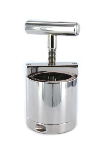 Hoden-Presse Nussknacker Edelstahl massives CBT Tortur Sextoy 1.75kg mit Drehgriff von BLACK LABEL günstig kaufen