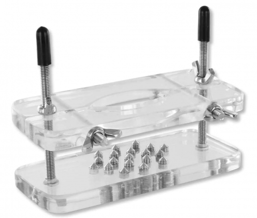 Hodenpresse m. Dornen Acryl transparent